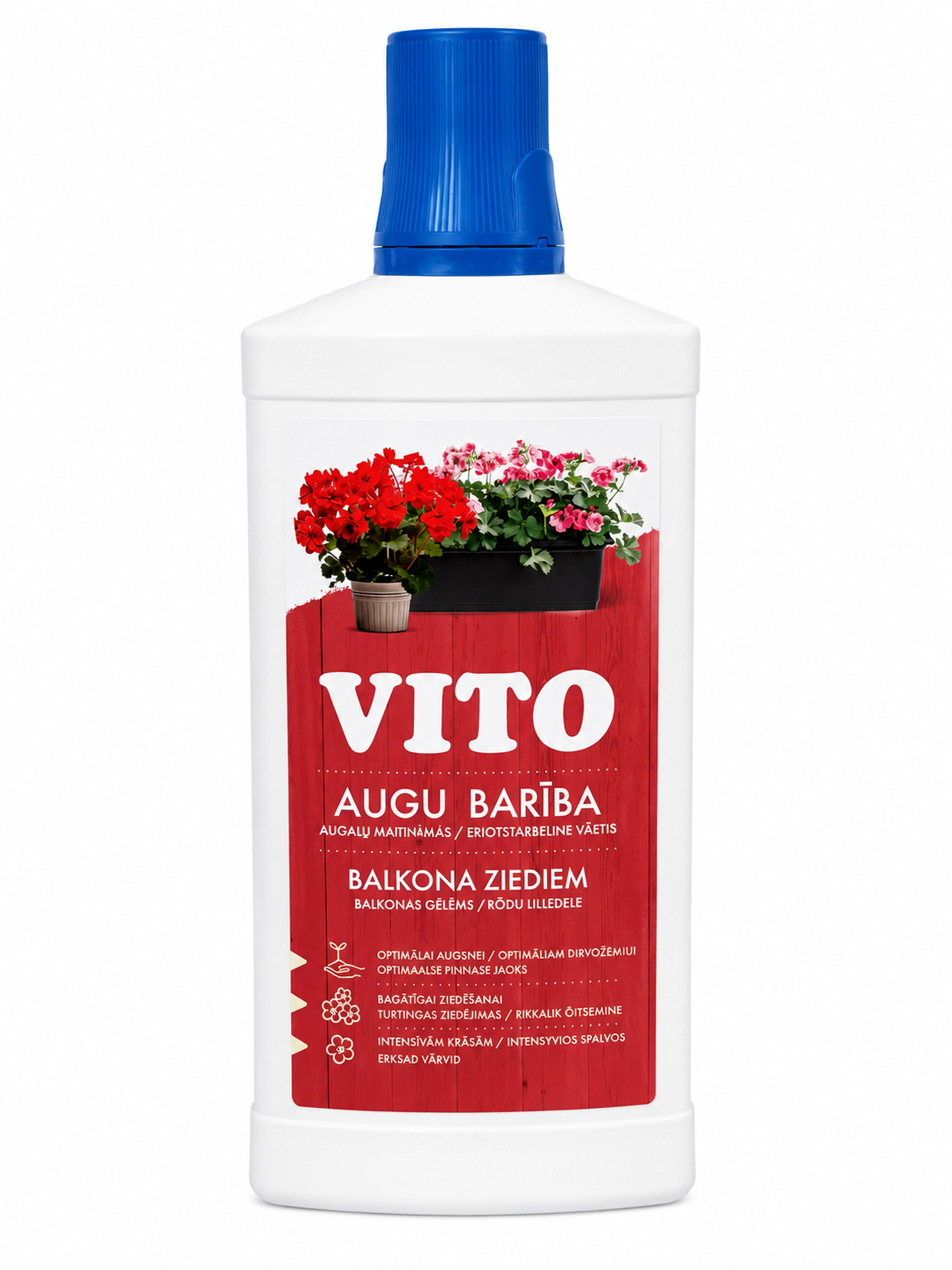 ŠĶIDRAIS MĒSLOJUMS VITO AUGU BARĪBA BALKONA ZIEDIEM, 500ml
