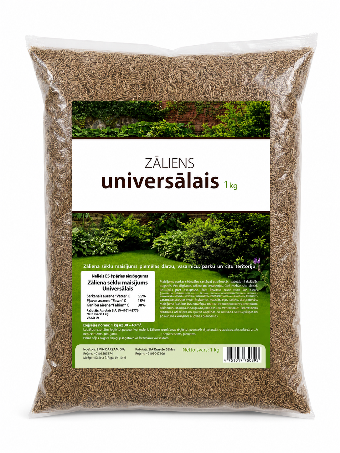 UNIVERSĀLAIS ZĀLIENU SĒKLU MAISĪJUMS, 1KG