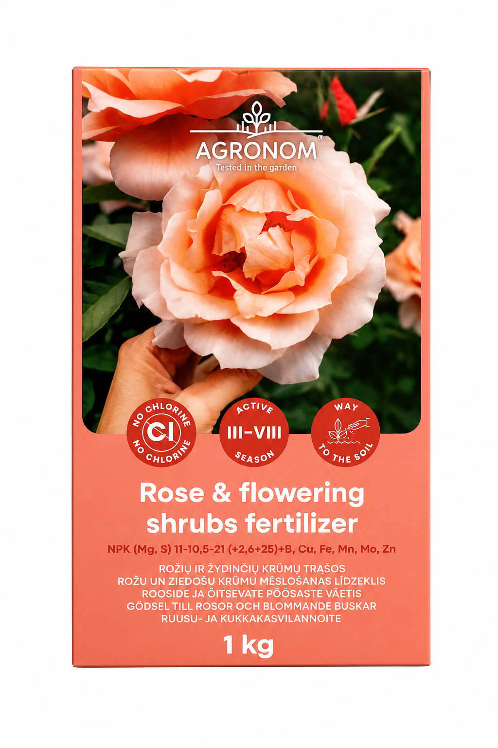 AGRONOM ROŽU UN ZIEDOŠU KRŪMU MĒSLOJUMS, 1KG