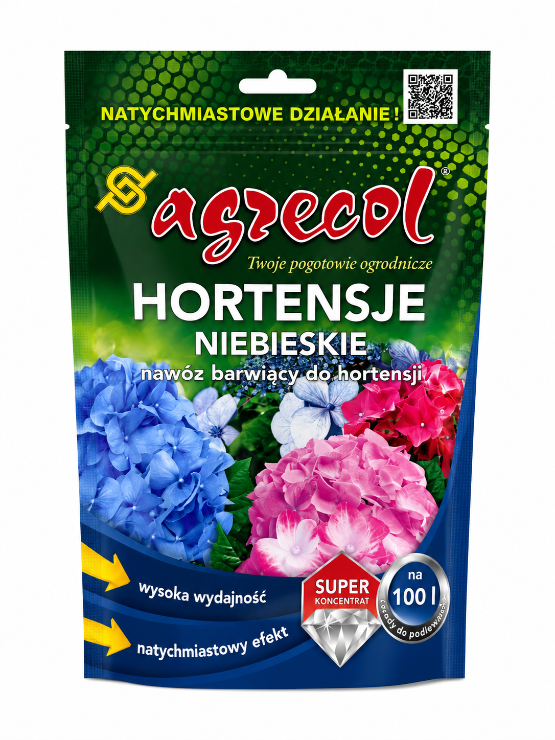AGRECOL KRĀSU MAINOŠS MĒSLOJUMS ZILAJĀM HORTENZIJĀM, 250G