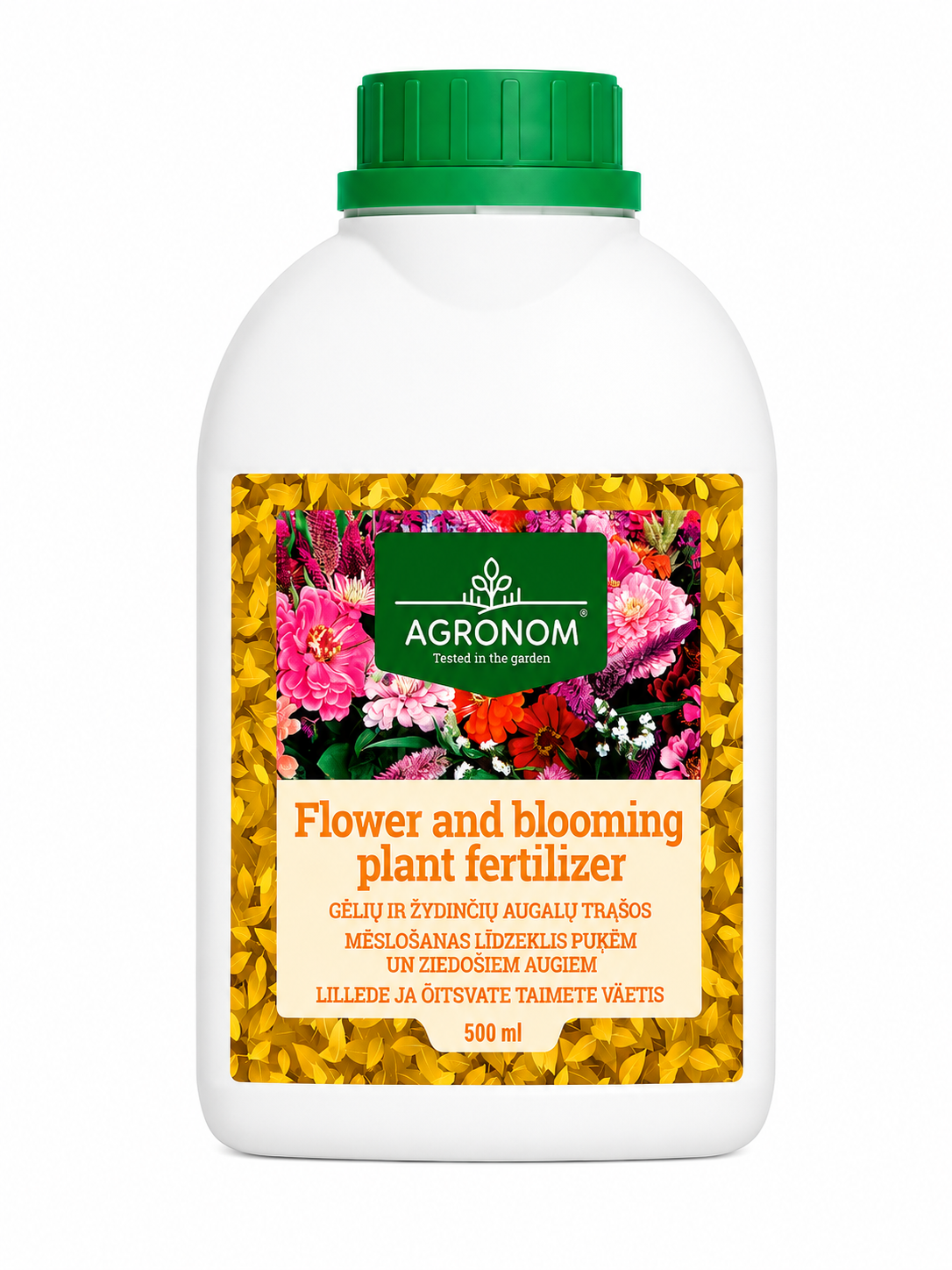 AGRONOM ŠĶIDRAIS MĒSLOJUMS PUĶĒM UN ZIEDOŠIEM AUGIEM, 500ML