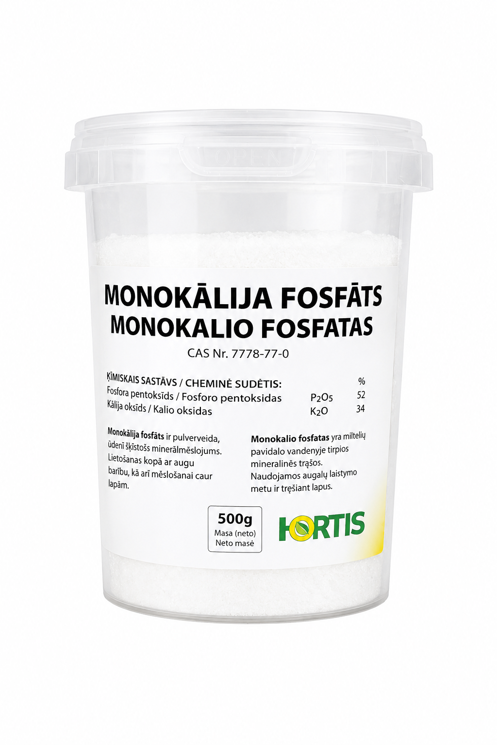 MONOKĀLIJA FOSFĀTS, 500G