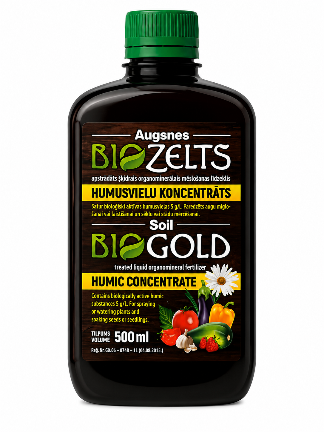 GREENOK AUGSNES BIO ZELTS DABISKS HUMUSVIELU KONCENTRĀTS, 500ML
