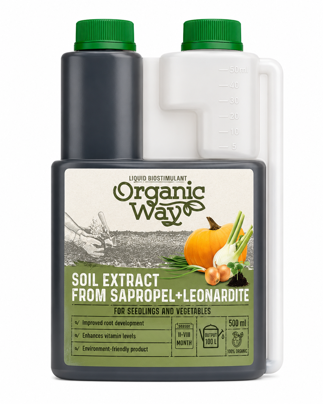 ORGANIC WAY UNIVERSĀLS DABAS BIOSTIMULATORS SAPROPELIS + LEONARDĪTS, 500ML