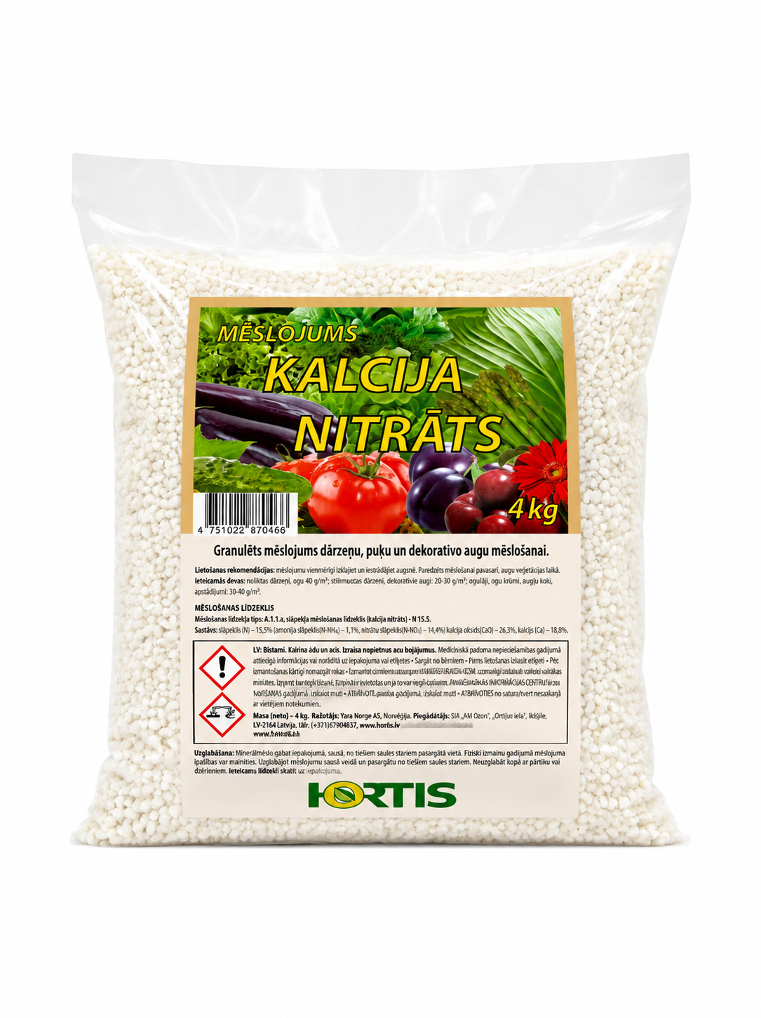 HORTIS GRANULĒTS KALCIJA NITRĀTS, 4KG