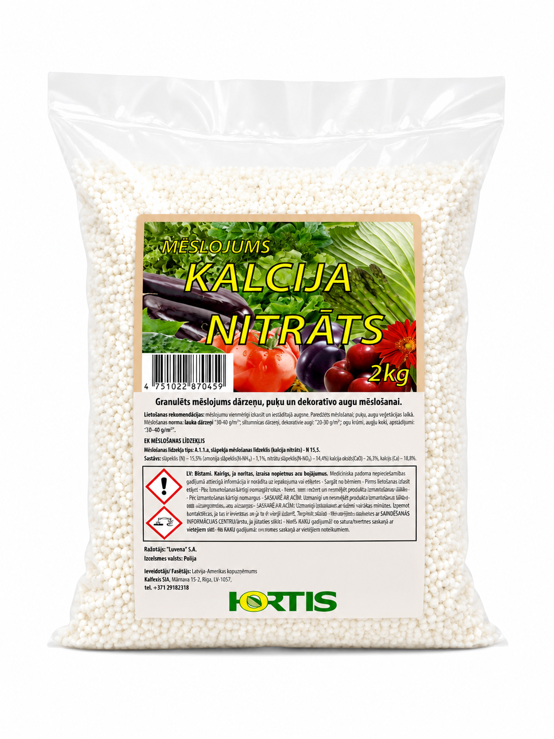 HORTIS GRANULĒTS KALCIJA NITRĀTS, 2KG