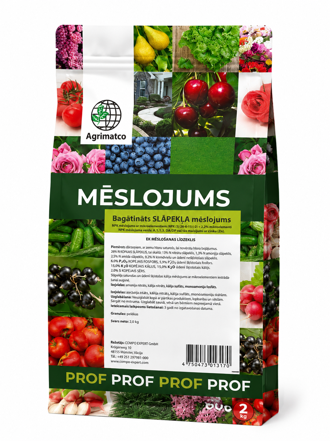 AGRIMATCO BAGĀTINĀTS SLĀPEKĻA MĒSLOJUMS, 0,8KG