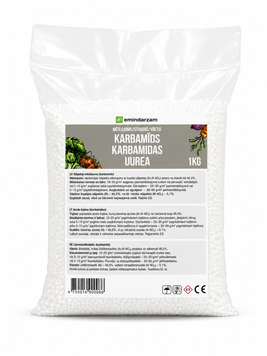 EMIN DARZAM MĒSLOJUMS KARBAMĪDS, 1KG