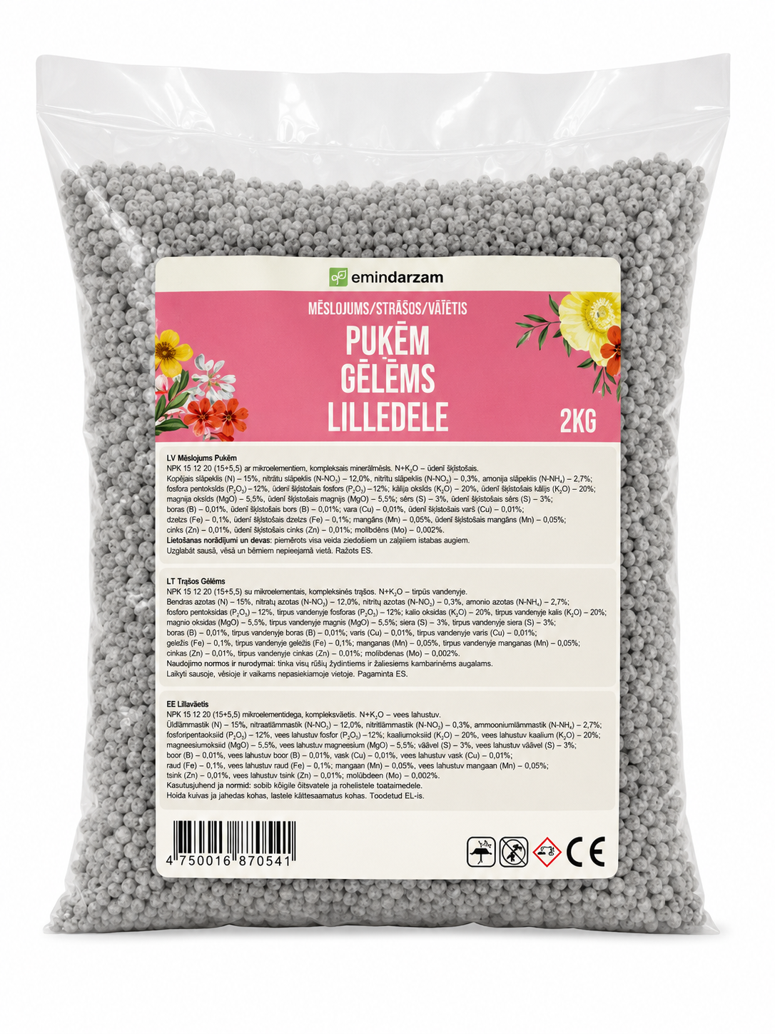EMIN DARZAM MĒSLOJUMS PUĶĒM, 2KG