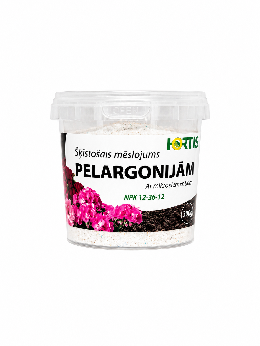 HORTIS ŠĶĪSTOŠAIS MĒSLOJUMS PELARGONIJĀM, 300G