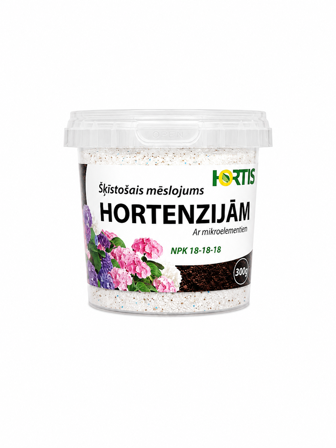 HORTIS ŠĶĪSTOŠAIS MĒSLOJUMS HORTENZIJĀM, 300G