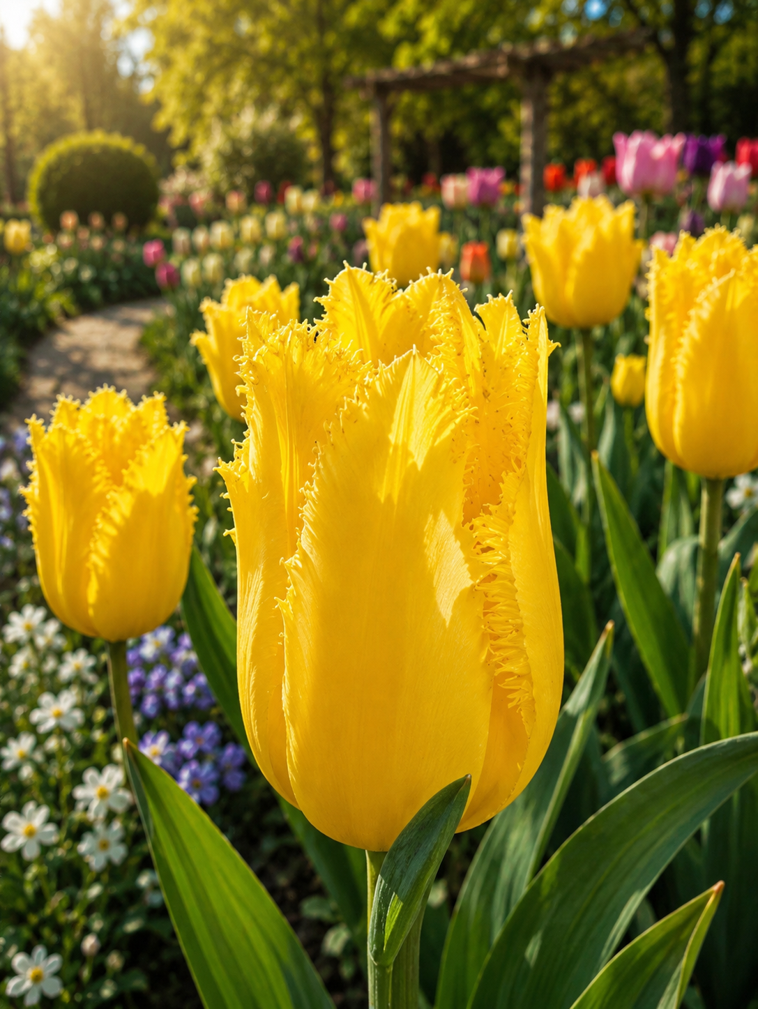 TULIP FRINGED YELLOW FABIO, 1pc