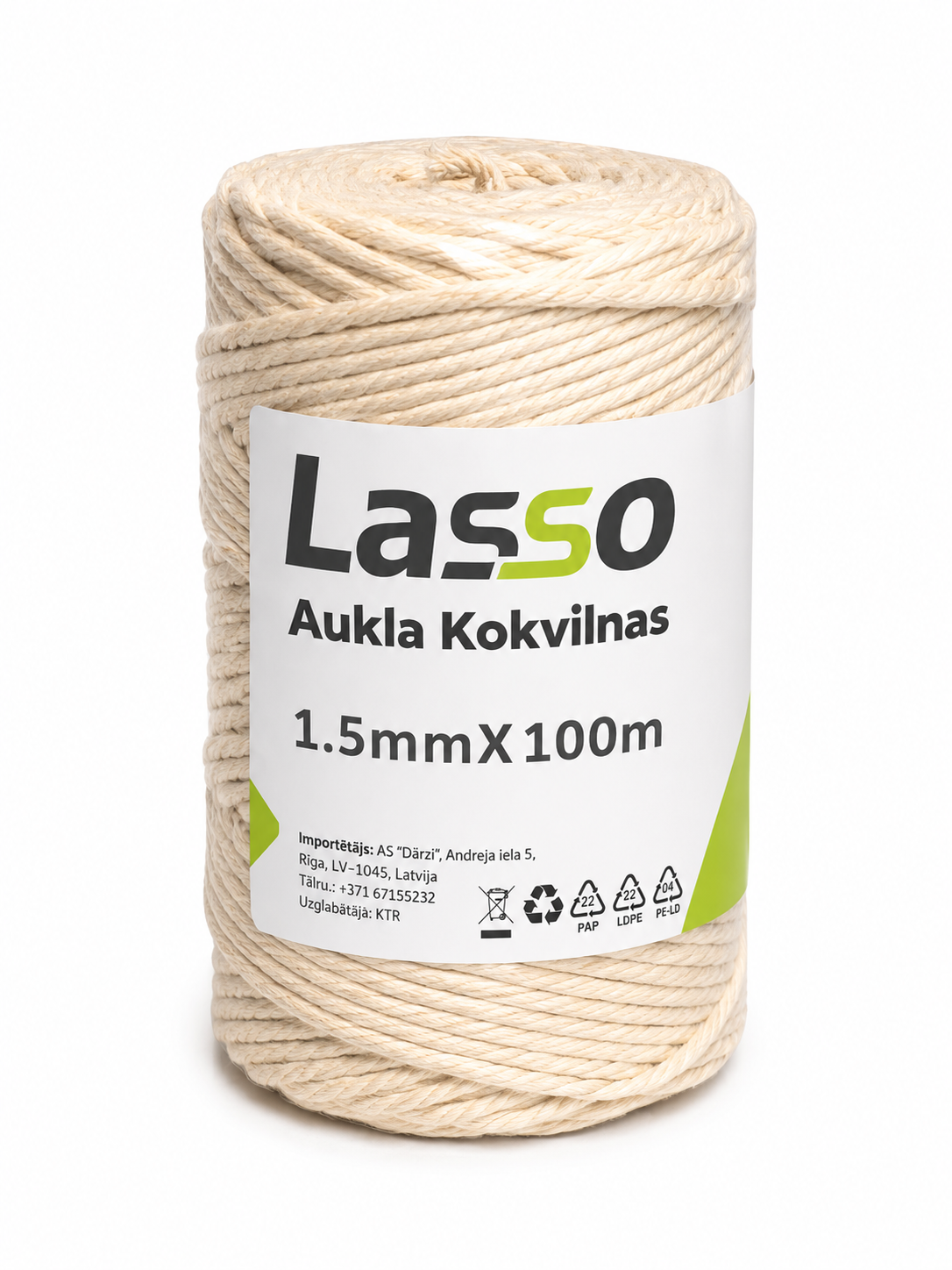 KOKVILNAS AUKLA, 1,5mm x 100m